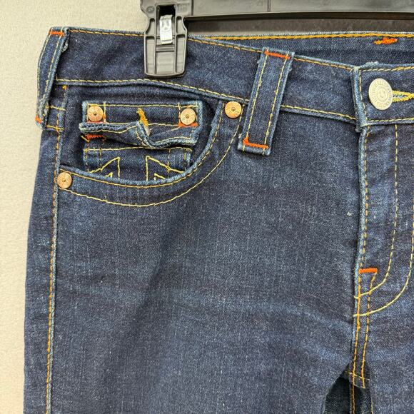 True Religion Jeans Womens 32 (14) Dark Blue Joey Flare Bell Bottom Hippie Jeans - Picture 4 of 14